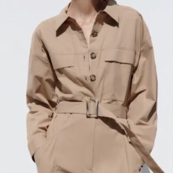 Zara Women's Tan Jumpsuit - Picture 9 of 14